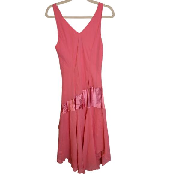 Vintage Jonathan Martin Dress Cowl Neck Fairycore Assymetric Satin Sash 12 - Picture 7 of 7